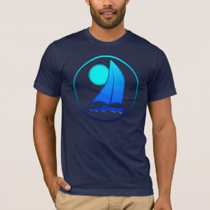 Blue Vector Sailboat T-Shirt