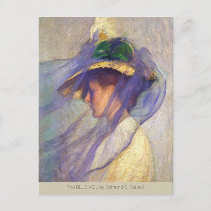 Blue Veil Edmund C Tarbell CC0669 Impressionism Postcard