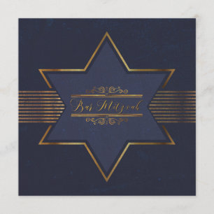 Blue Velvet Bar Mitzvah Invitation