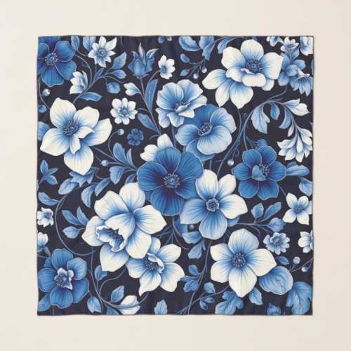 blue velvet blooms scarf