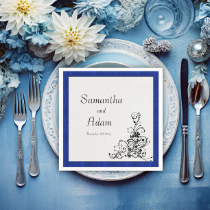Blue Velvet Elegance Wedding Napkins