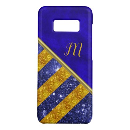 Blue Velvet, Gold Glitter Monogram Case-Mate Samsung Galaxy S8 Case