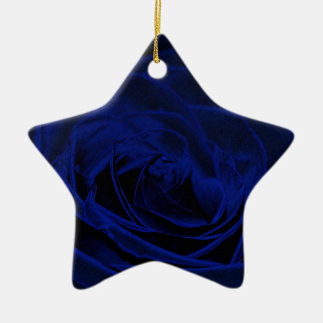 Blue Velvet rose.jpg Ceramic Ornament (Front)