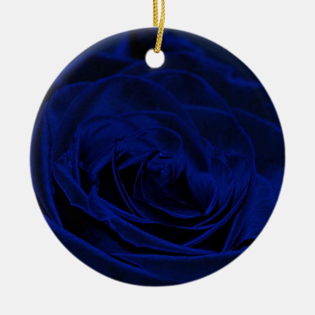 Blue Velvet rose.jpg Ceramic Ornament (Front)