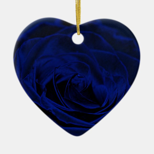 Blue Velvet rose.jpg Ceramic Ornament (Front)