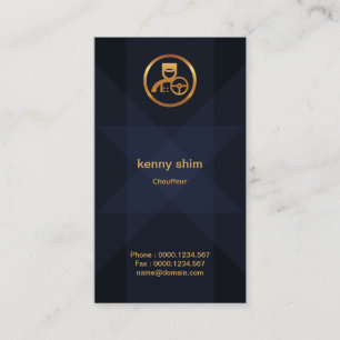 Blue Velvet Star Geometric Crisscross Chauffeur Business Card