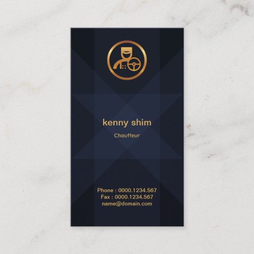 Blue Velvet Star Geometric Crisscross Chauffeur Business Card