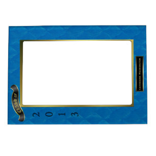 Blue Velvet Tufted Custom Graduation Photo Magnetic Frame
