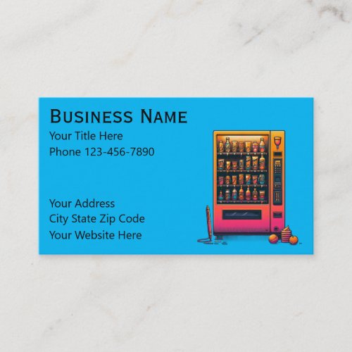 Blue Vending Machine Business Card