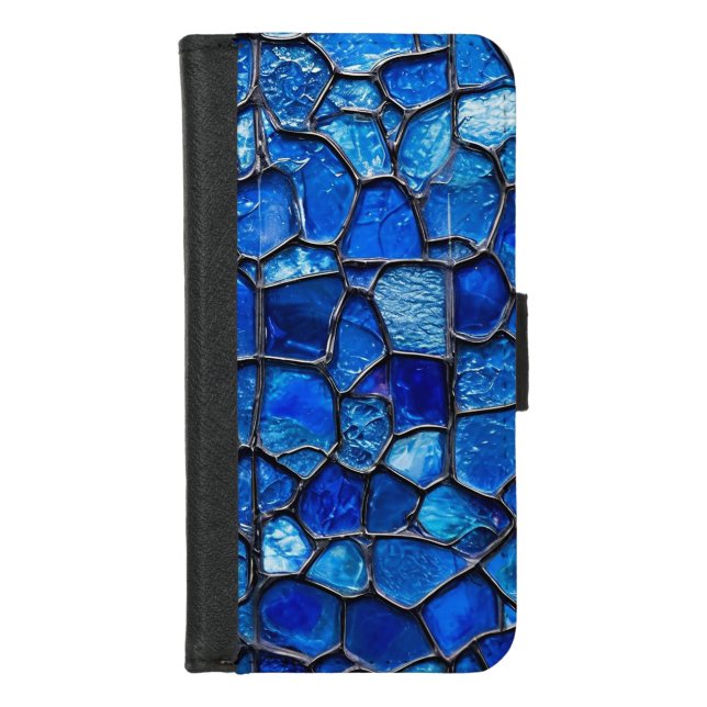 Blue Venetian Luxury Art Design iPhone Wallet Case (Front)