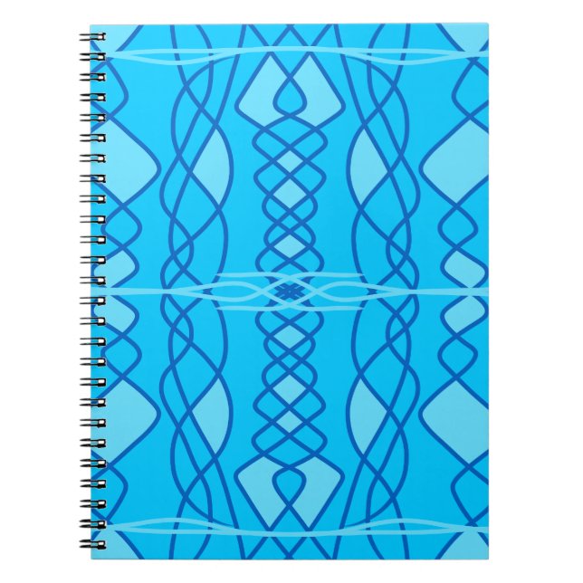 Blue vertical geometric design  notebook (Front)