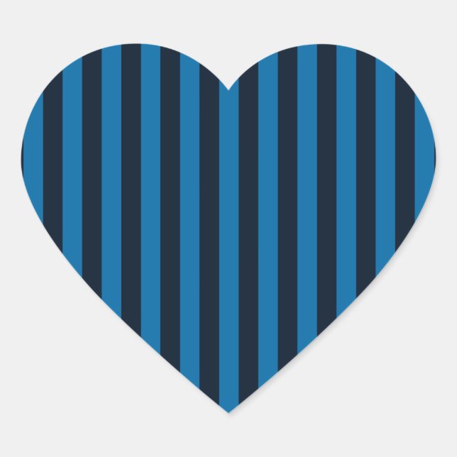 Blue Vertical Stripes Background Customize This! Heart Sticker (Front)