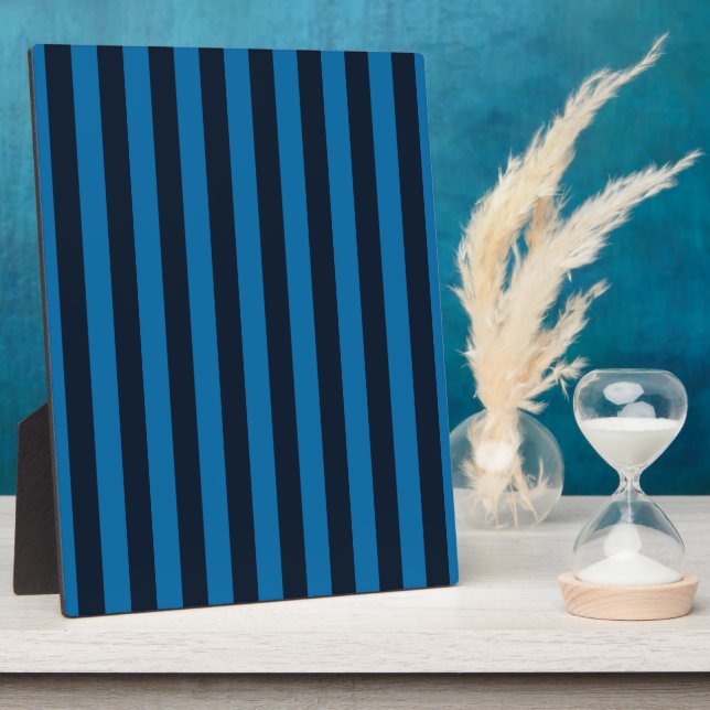 Blue Vertical Stripes Background Customize This! Plaque (Side)