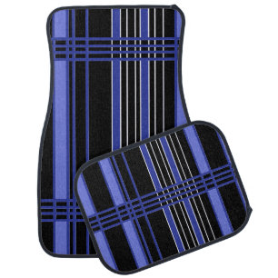 Blue Vertical Stripes Car Floor Mat