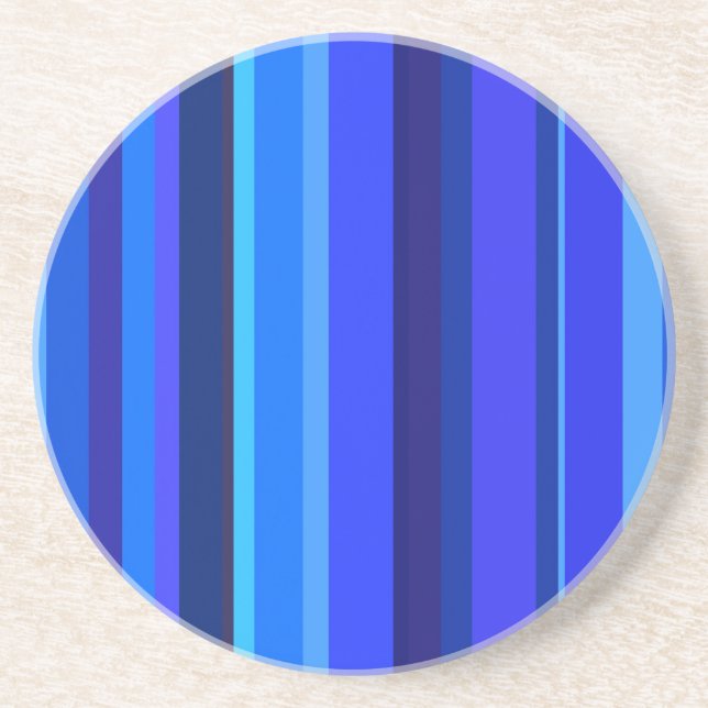 Blue vertical stripes drink coaster (Front)