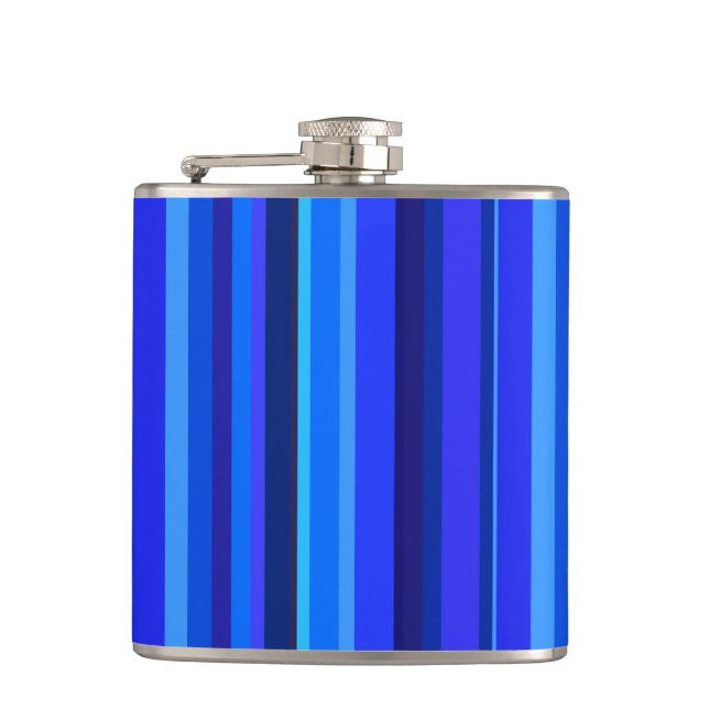 Blue vertical stripes flask (Front)