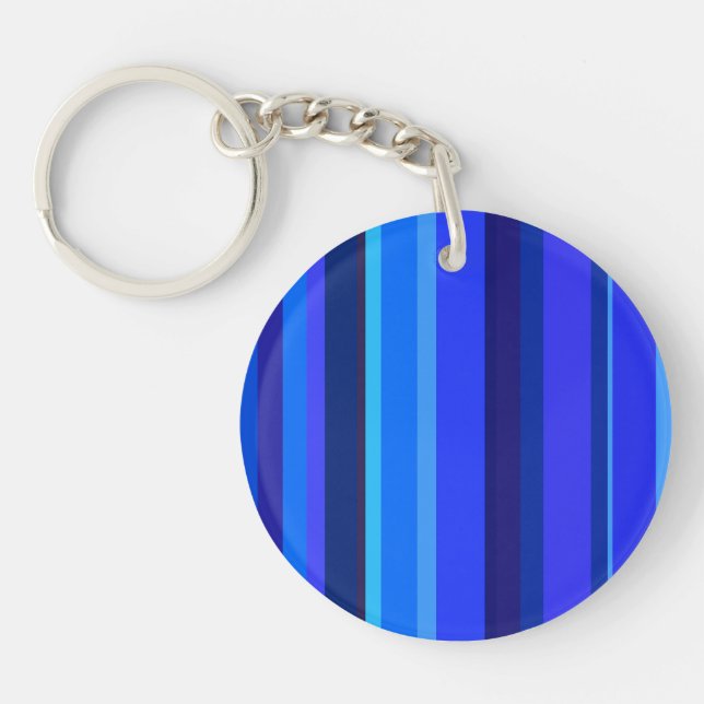 Blue vertical stripes keychain (Front)