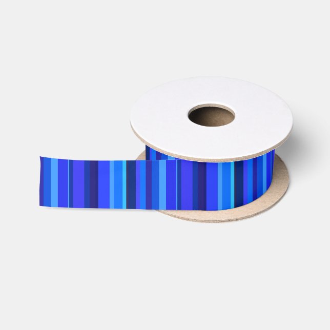 Blue vertical stripes satin ribbon (Spool)