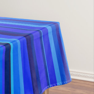 Blue vertical stripes tablecloth