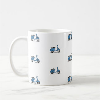 blue vespa coffee mug