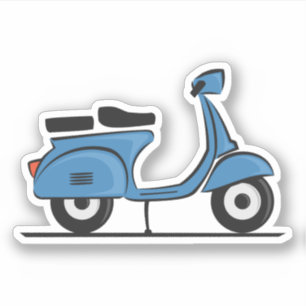 blue vespa scooter sticker