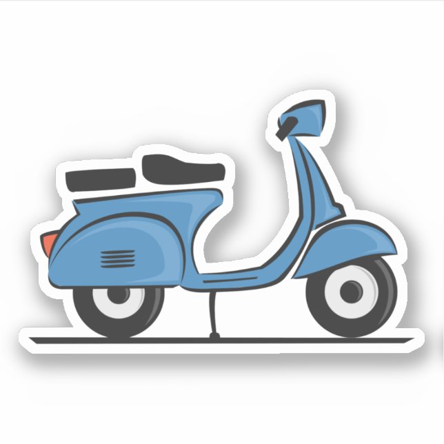 blue vespa scooter sticker (Front)