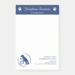 Blue Veterinarian Vet Clinic Custom Logo And Text Post-it Notes