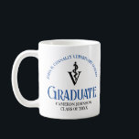 Blue Veterinary School Graduation Custom Coffee Mug<br><div class="desc">This blue custom veterinary school graduation mug gift features modern typography for a class of 2026 graduate. Customize with your graduating year under the medical caduceus for a great personalized keepsake for a graduating veterinarian.</div>