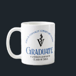 Blue Veterinary School Graduation Custom Coffee Mug<br><div class="desc">This blue custom veterinary school graduation mug gift features modern typography for a class of 2026 graduate. Customize with your graduating year under the medical caduceus for a great personalized keepsake for a graduating veterinarian.</div>