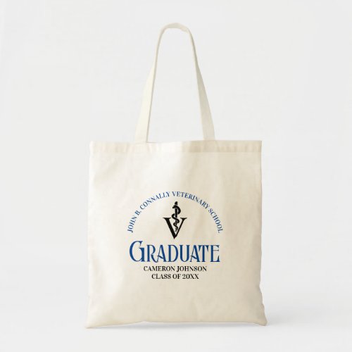 Blue Veterinary School Graduation Custom Tote Bag