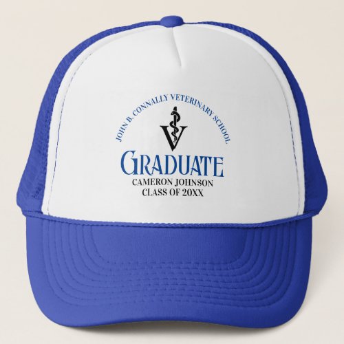 Blue Veterinary School Graduation Custom Trucker Hat
