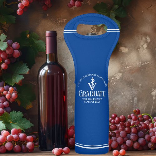 Blue Veterinary School Graduation Gift Wine Bag