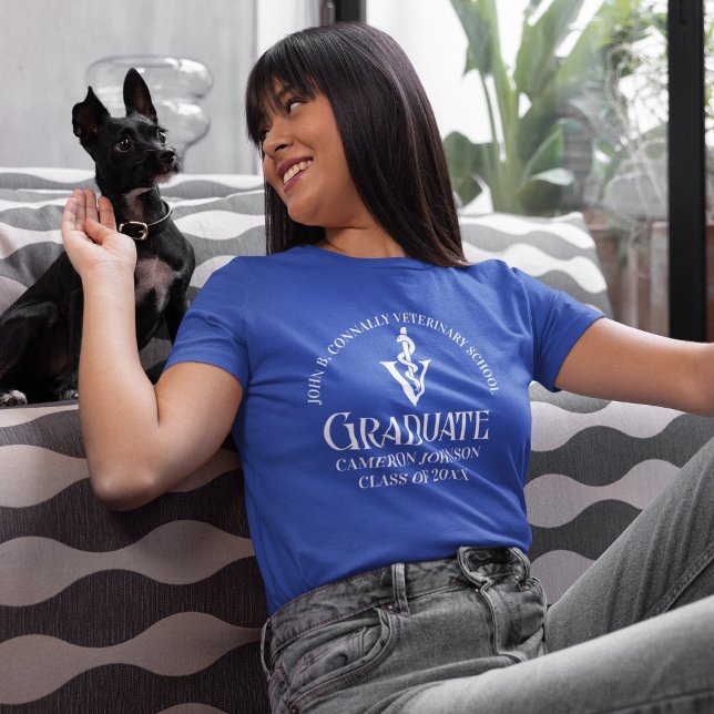 Blue Veterinary School Graduation Personalized T-Shirt (Creator Uploaded)