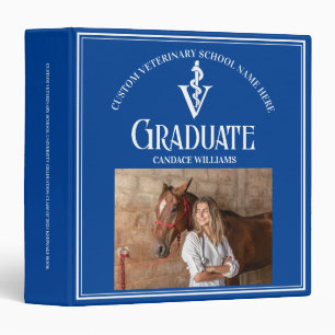 Blue Veterinary School Graduation Photo Album 3 Ring Binder