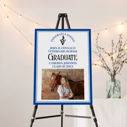 Blue Veterinary School Photo Graduation Party Foam Board