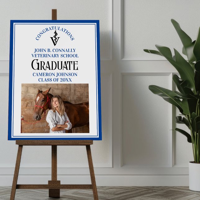 Blue Veterinary School Photo Graduation Party Foam Board (Creator Uploaded)