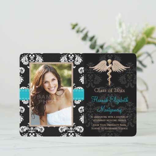 Blue Veterinary Vet School Graduation Announcement Zazzle