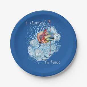 Blue Vibration Abstract Paper Plates