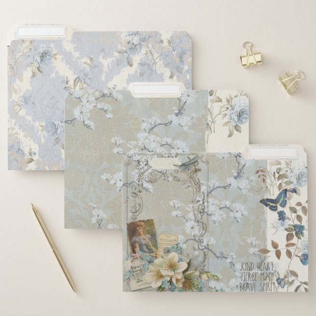 Blue Victorian File Folders (Set)