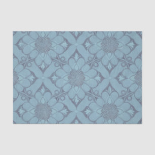 Blue Victorian Flower Lattice Design Tissue Paper