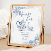 Blue Victorian Garden Bridal Shower Tea Mimosa Bar