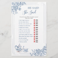 Blue Victorian Garden Bridal Tea He Said She Said