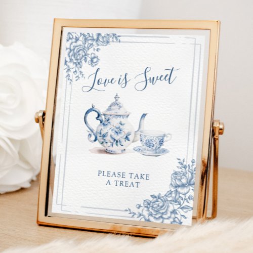Blue Victorian Garden Bridal Tea Love is Sweet Poster