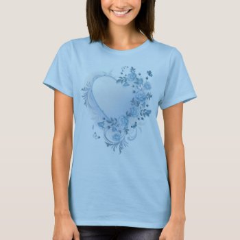 Blue Victorian Heart T-shirt by FantasyApparel at Zazzle