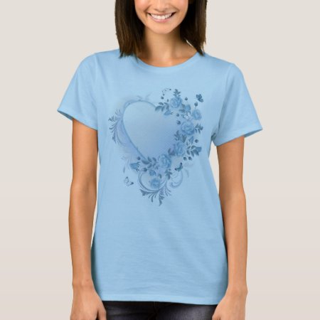 Blue Victorian Heart T-shirt