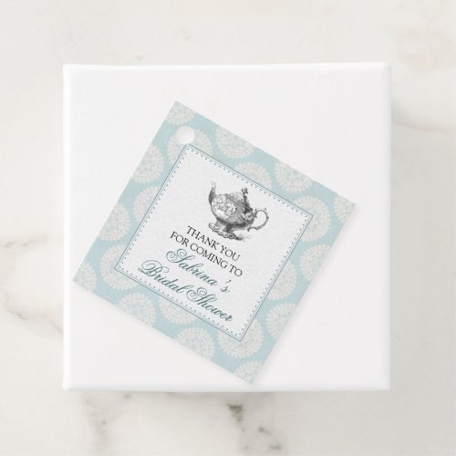 Blue Victorian High Tea Party Favor Tags