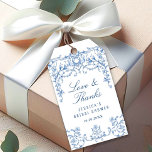 Blue Victorian Ornate Grace Floral Bridal Shower Gift Tags<br><div class="desc">For further customization,  please click the "Personalize this template",  then "Edit using Design Tool". Stylish editable easy to use wedding templates,  more items available in the store (invitations,  rsvp,  thank you cards,  stationery & decor). If you need help or matching items,  please contact me.</div>