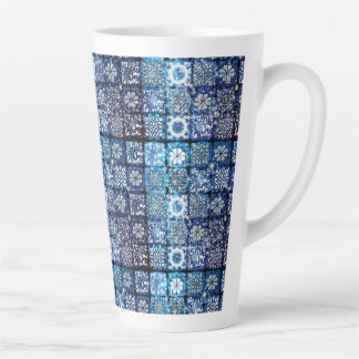 Blue Victorian Sparkle Quilt Latte Mug