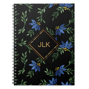 Blue Victorian Style - Monogram Notebook
