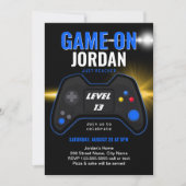 Blue Video Game Birthday Invitation | Zazzle